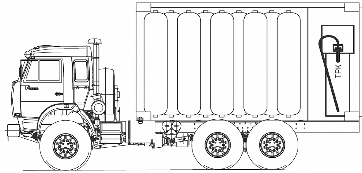 Mobile automotive gas refueling truck GSC 3000CH